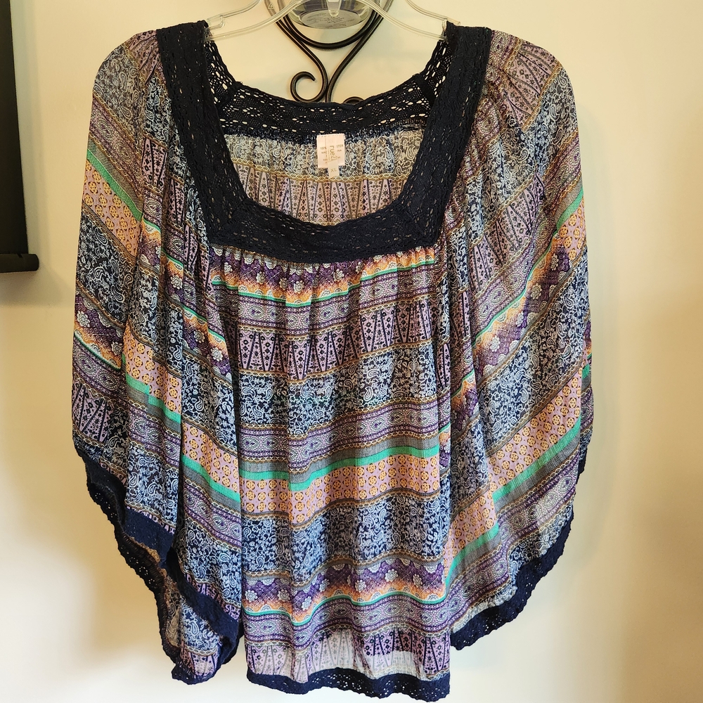 Rue21 Flutter Sleeve Blouse with Ruffled Details